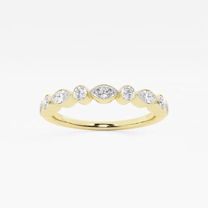 3/8 ctw Round and Marquise Moissanite Diamond Stackable Ring