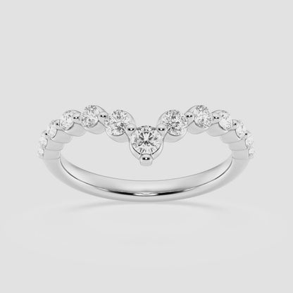 1/2 ctw Round Moissanite Diamond Floating Curve Stackable Ring