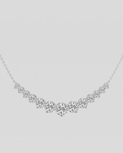 Round Moissanite Diamond Thirteen Stone Demi Eternity Fashion Necklace