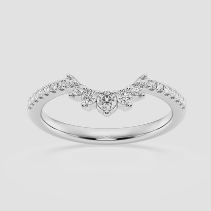 1/4 ctw Round moissanite Diamond Graduated Crown Stackable Ring